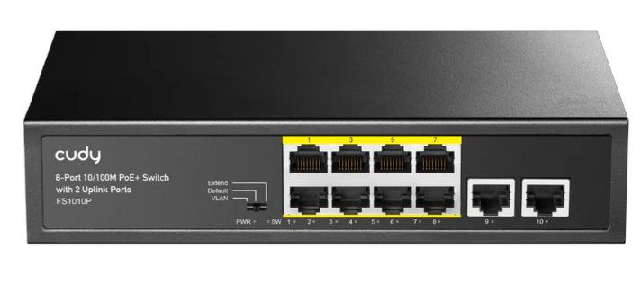 SWITCH 10 PUERTOS GIGABIT CUDY FS1010P 8 POE+ 120W
