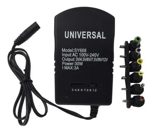 CARGADOR UNIVERSAL 30W SY668 CON 6 PUNTAS