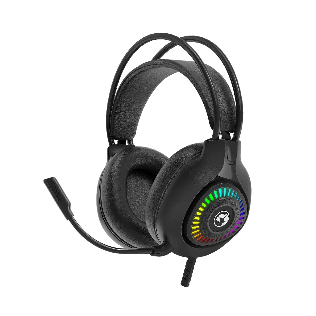 AUDIFONO CON MICROFONO GAMING MARVO H8325 AKARI 40 RGB EST. USB+3.5MM MULTIP. NEGRO