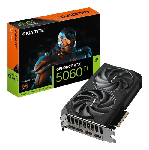 TARJETA DE VIDEO GIGABYTE RTX 5060TI WINDFORCE 8GB DDR7 