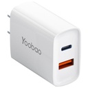 CARGADOR TIPO A Y C YAD-C006B 2PTOS 20W WHITE