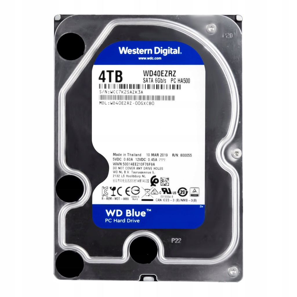 DISCO DURO 3.5" 4TB WD CAVIAR BLUE  SATA WD40EZAX