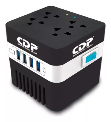 REGULADOR DE VOLTAJE CDP 4 TOMAS 4 USB AVR604 600VA/300W