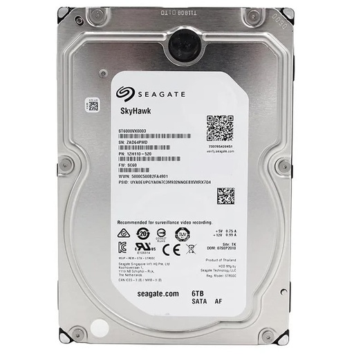 [00003] DISCO DURO 3.5" 6TB SEAGATE SKYHAWK SATA ST6000VX001