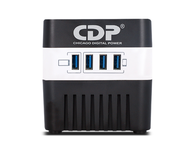 REGULADOR DE VOLTAJE CDP 4 TOMAS 4 USB AVR604 600VA/300W