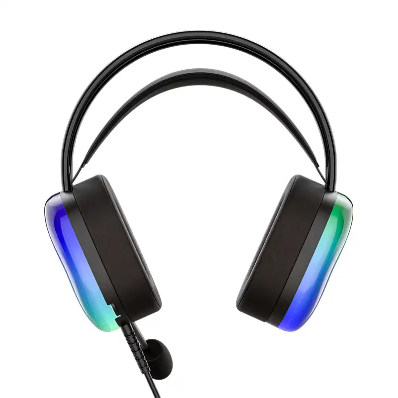 AUDIFONO CON MICROFONO GAMING FANTECH AURORA HG29 BK USB 7.1 RGB NEGRO 