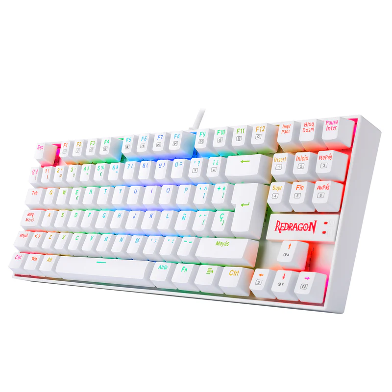 TECLADO MECANICO REDRAGON KUMARA K552W-RGB 80% BLANCO ESPAÑOL 