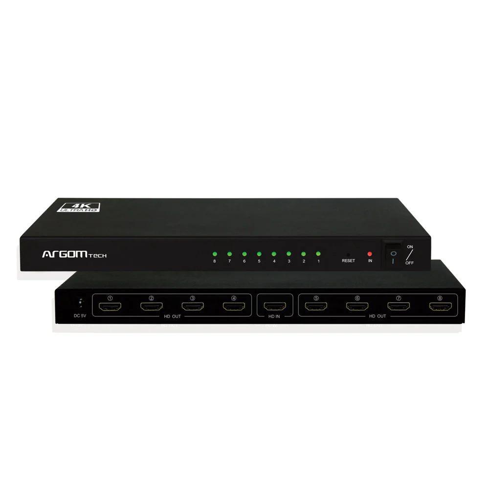 SPLITTER HDMI ARGOM 1 X 8 HDMI 4K / FULL HD 3D ARG-AV-5118 