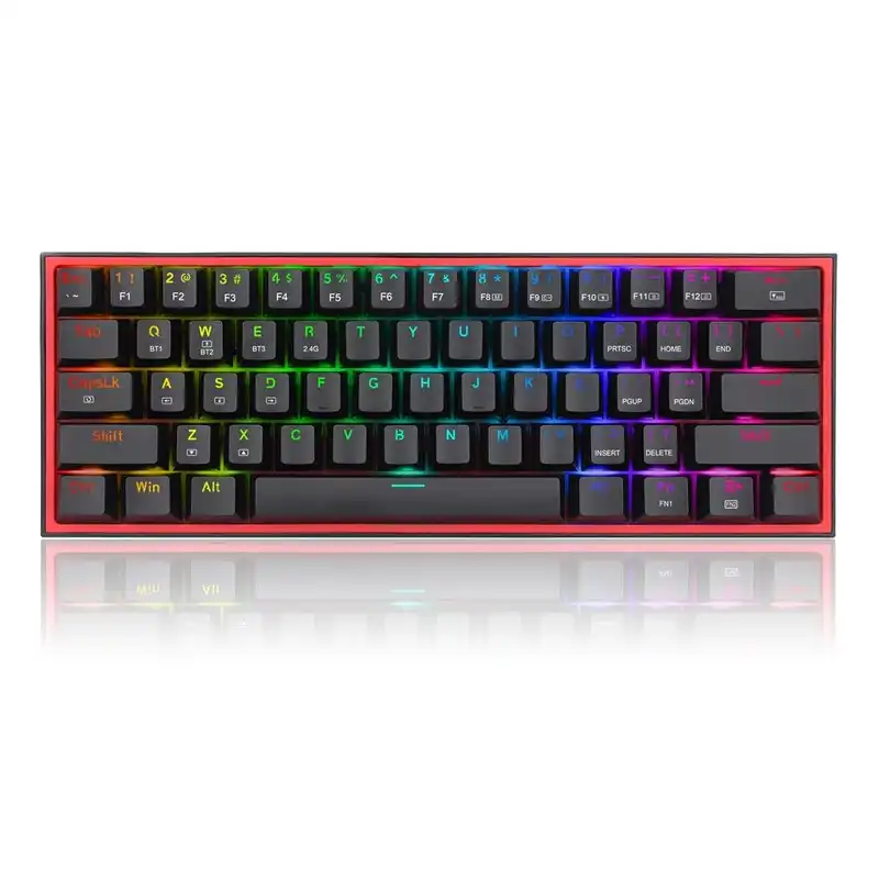 TECLADO MECANICO INALAMBRICO REDRAGON 60% FIZZ NEGRO RECARGABLE K636-RGB RGB ESPAÑOL 