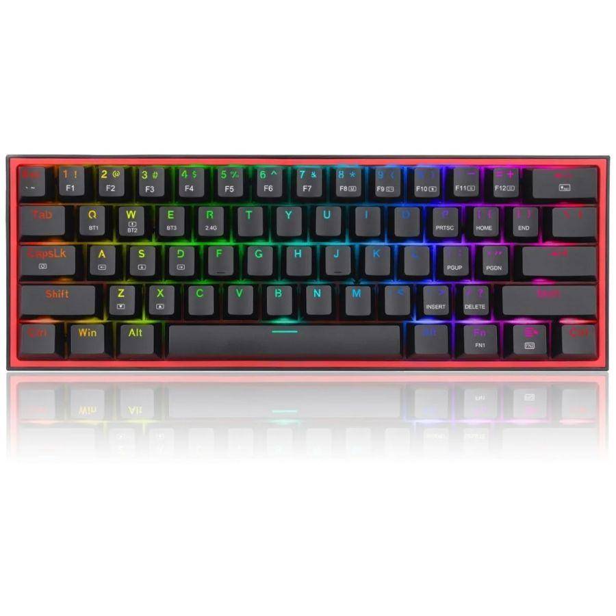 TECLADO MECANICO REDRAGON FIZZ PRO K616-RGB 60% INALAMBRICO RECARGABLE NEGRO