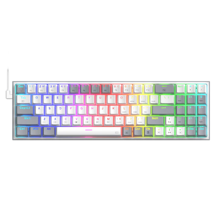TECLADO MECANICO REDRAGON POLLUX K628WG-RGB 75%  TECLAS INTERCAMBIABLES BLANCO SW-ROJO