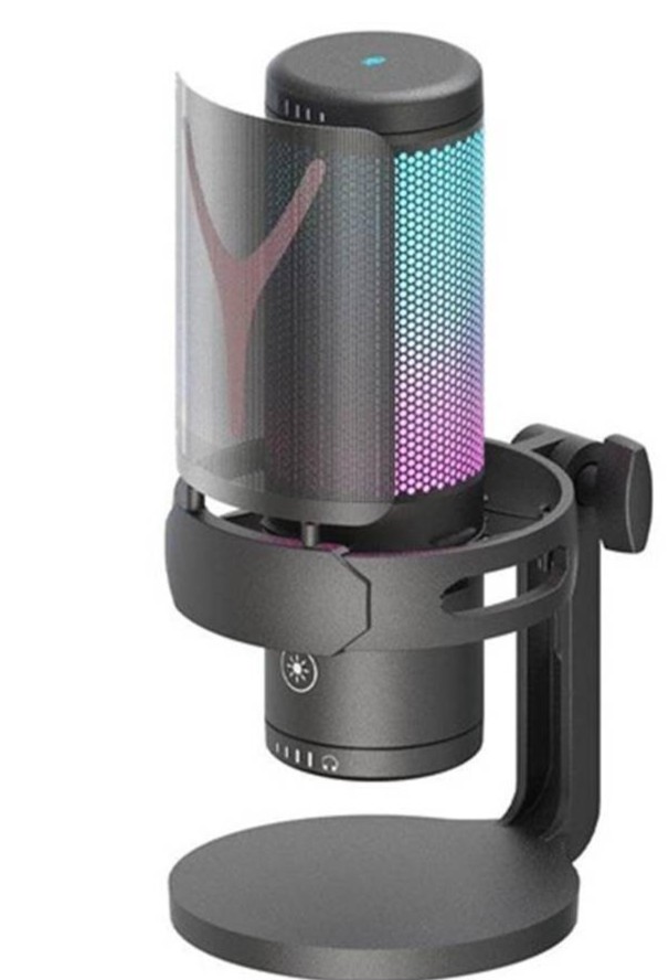 MICROFONO STREAMING REDRAGON RGB FENRIS GM301 USB CON TRIPODE CONDESADOR