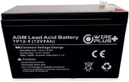 BATERIA WIREPLUS 12V-9AH AGM WP-BAT12V-9A