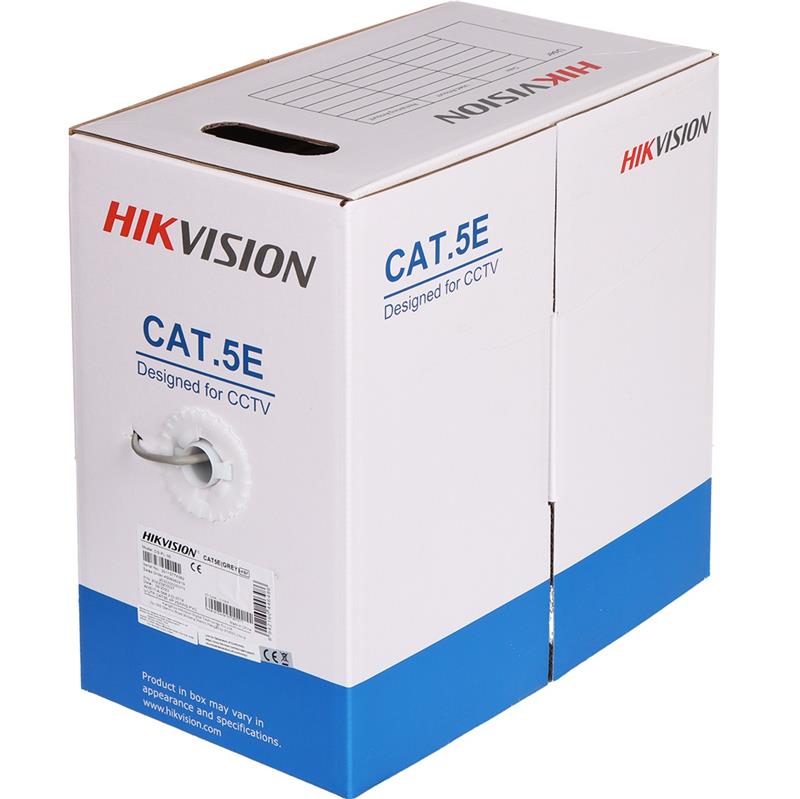 BOBINA CABLE UTP CAT 5E 305M INTERIOR HIKVISION 100% DS-1LN5E-E/E GRIS