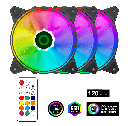 KIT DE FANES + CONTROLADOR + CONTROL GAMEMAX RQ300 3 EN1 600-1100 RPM RGB NEGRO
