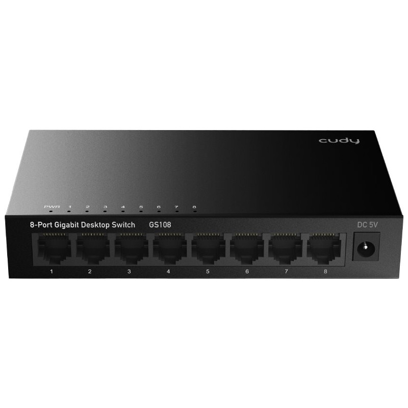 SWITCH CUDY GS108 8 PUERTOS GIGABIT METAL