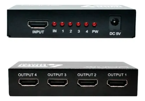 SPLITTER HDMI 4K 1 X 4 HDMI UNNO HB1205BK