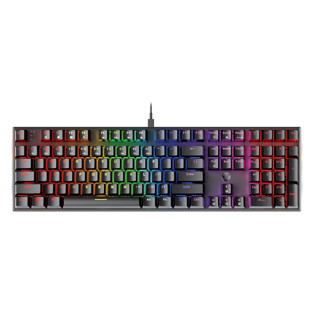 TECLADO MECANICO FANTECH MAXFIT 108 MK855 INGLES 100% NEGRO SW-ROJO
