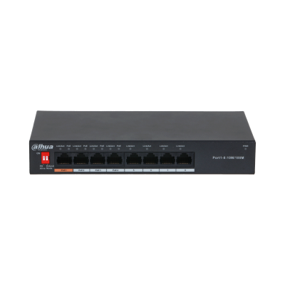 SWITCH  DAHUA DH-PFS3008-8ET-60 8 PUERTOS POE+10/100 60W 