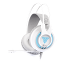 AUDIFONO CON MICROFONO GAMING FANTECH CHIEF II HG20 WE 3.5MM + USB MULTIPLATAFORMA RGB BLANCO