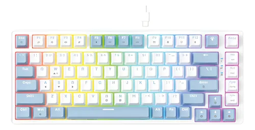 TECLADO MECANICO FANTECH ATOM X83 MK612 WHBL INGLES 60% AME BLANCO SW-ROSADO