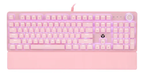 TECLADO MECANICO FANTECH MAXPOWER MK853V2 PK INGLES 100% ROSADO SW-ROJO