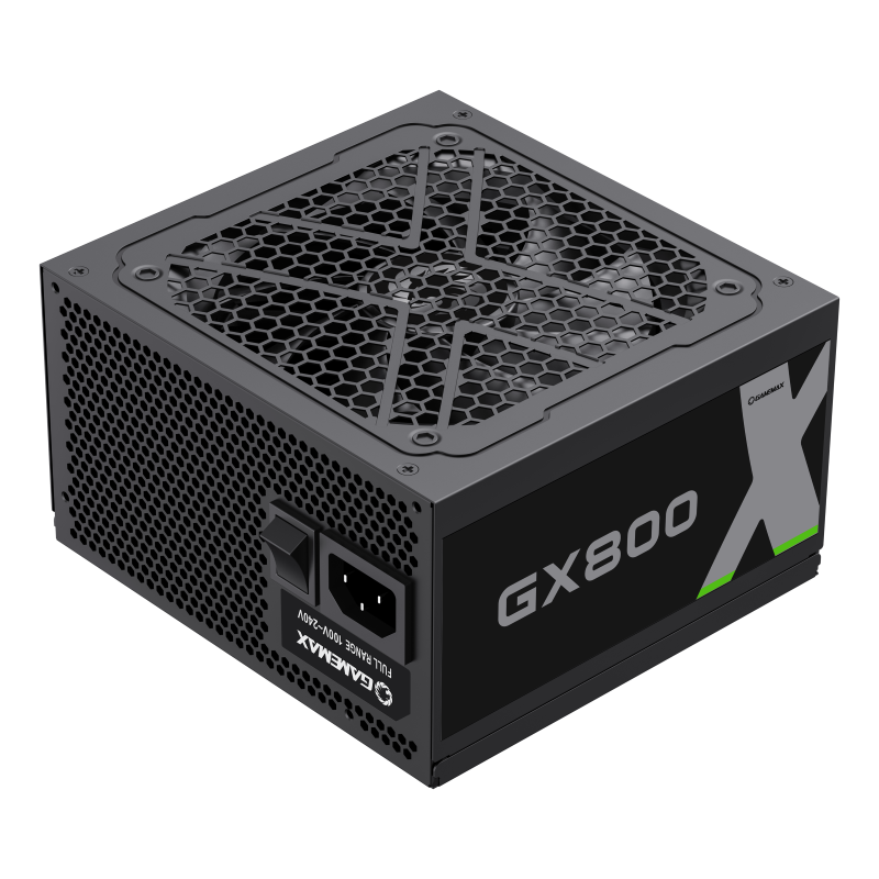 FUENTE DE PODER 800W GAMEMAX GX-800 CERTIFICADA 80+ GOLD NEGRA