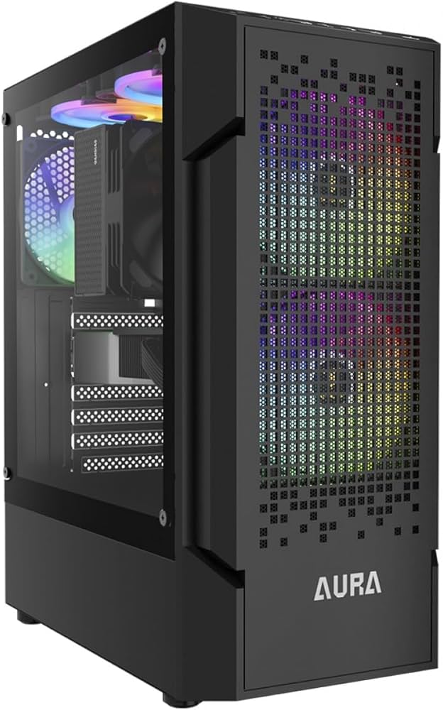CASE GAMDIAS GAMING AURA GC7 ARGB ATX  3XFAN ARGB FRONTAL MALLA NEGRO