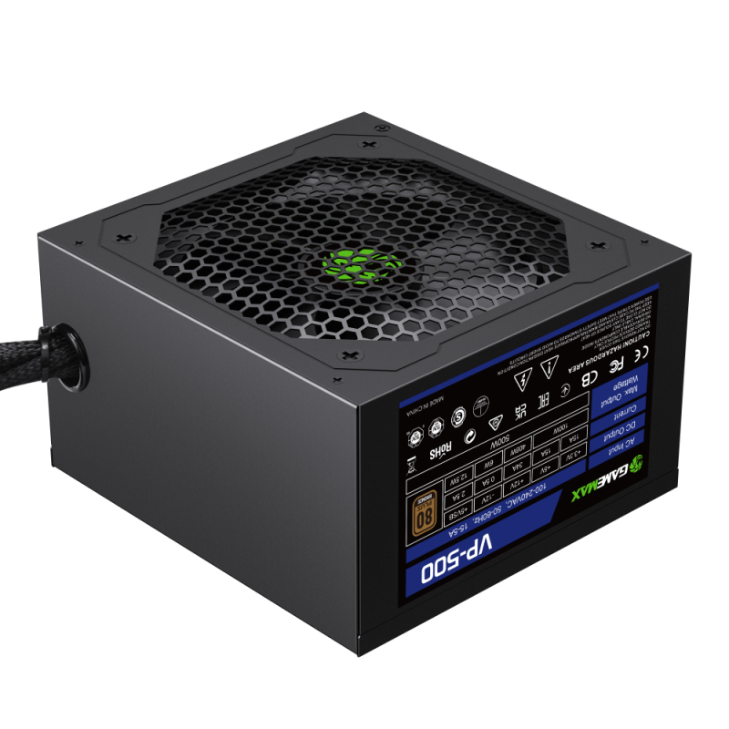 FUENTE DE PODER 500W GAMEMAX VP-500 80 PLUS BRONZE  NEGRA 