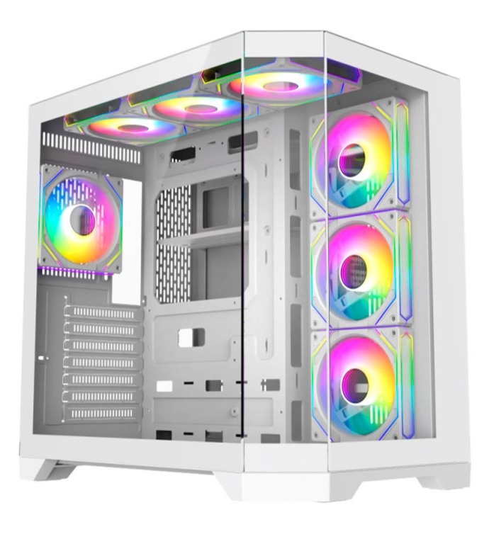 CASE GAMEMAX GAMING HYPE-A WH ATX 4XFAN ARGB BLANCO