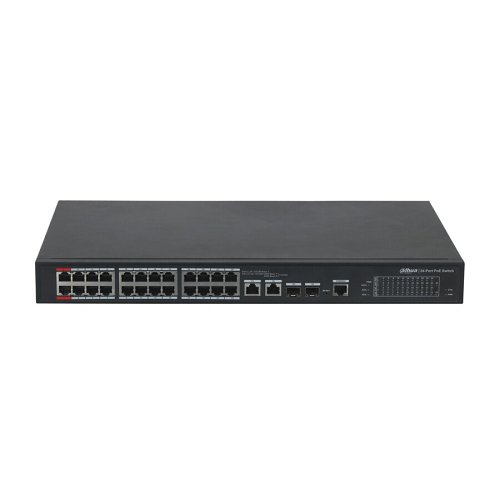 SWITCH DAHUA DH-PFS3226-24ET-240 24 PUERTOS 10/100 POE + 2UP GIGA RACK 240W