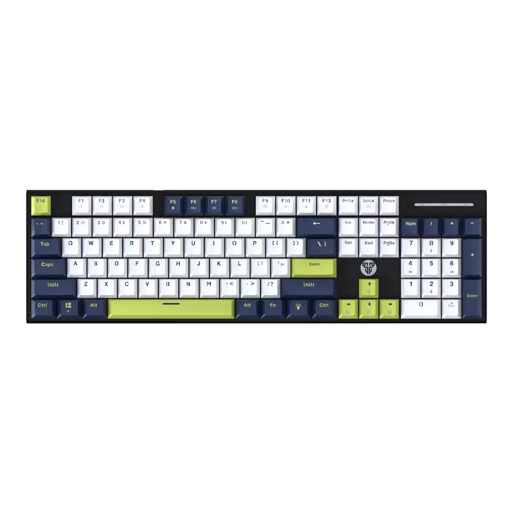 TECLADO MECANICO FANTECH ATOM 104S MK878S INGLES 100% MORI BLANCO SW-ROJO