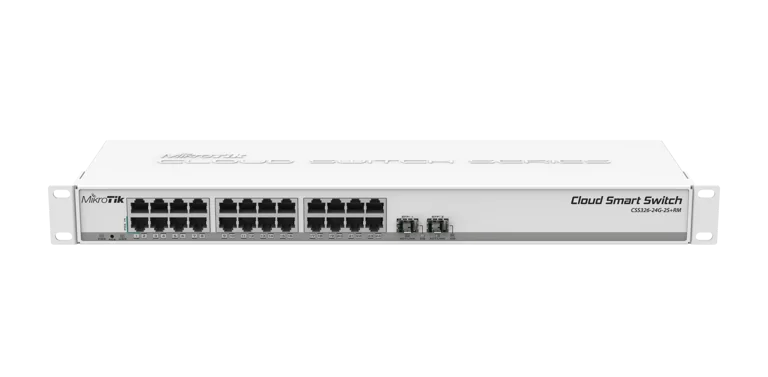 SWITCH MIKROTIK CSS326-24G-2S+RM 24 PUERTOS CON 2 PUERTOS SFP+ 