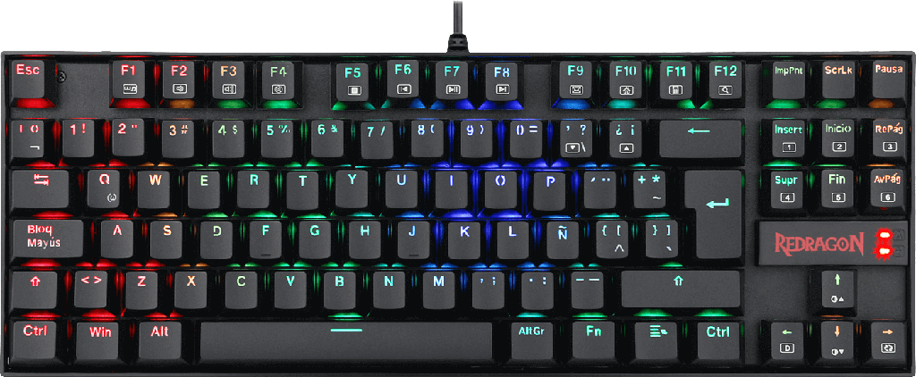 TECLADO MECANICO REDRAGON KUMARA K552RGB-1 SP 80% USB NEGRO ESPAÑOL SW-AZUL