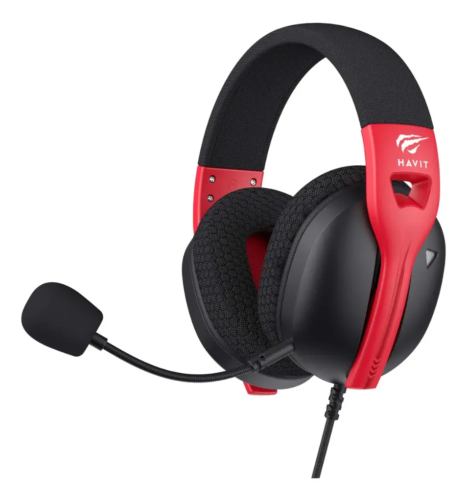 AUDIFONO CON MICROFONO GAMING HAVIT GAMENOTE  FUXI-H5D 3.5MM MULTIPLATAFORMA NEGRO Y ROJO