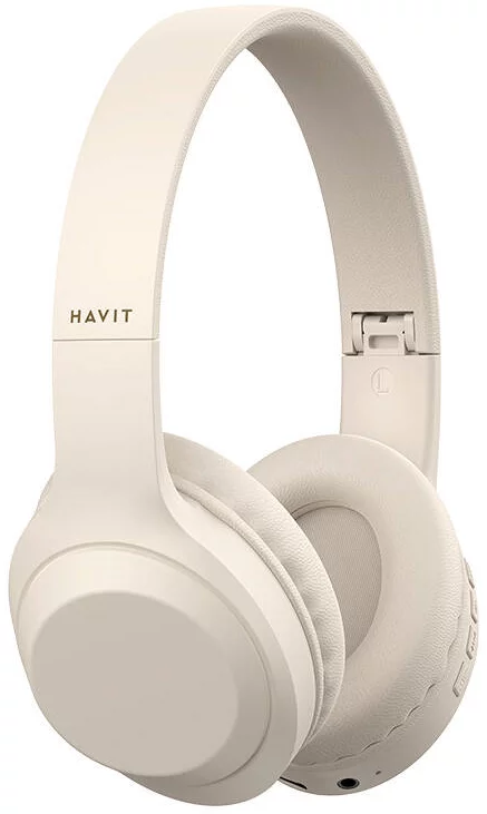 AUDIFONO CON MICROFONO HAVIT H628BT BG DUAL BLUETOOH Y 3.5MM MULTIPLATAFORMA BEIGE