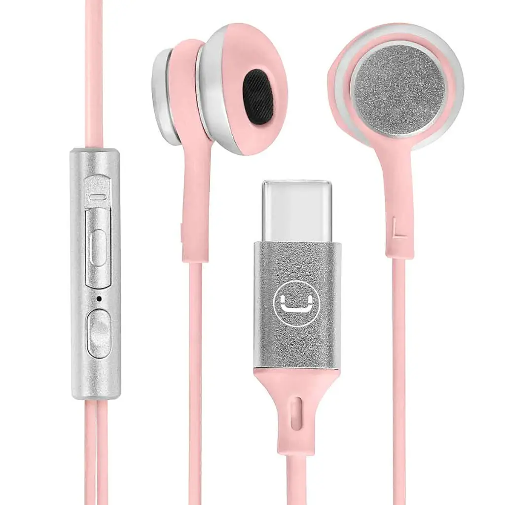 AUDIFONO MANOS LIBRES EARPHONE UNNO ULTRA HS7005PK USB-C ROSADO
