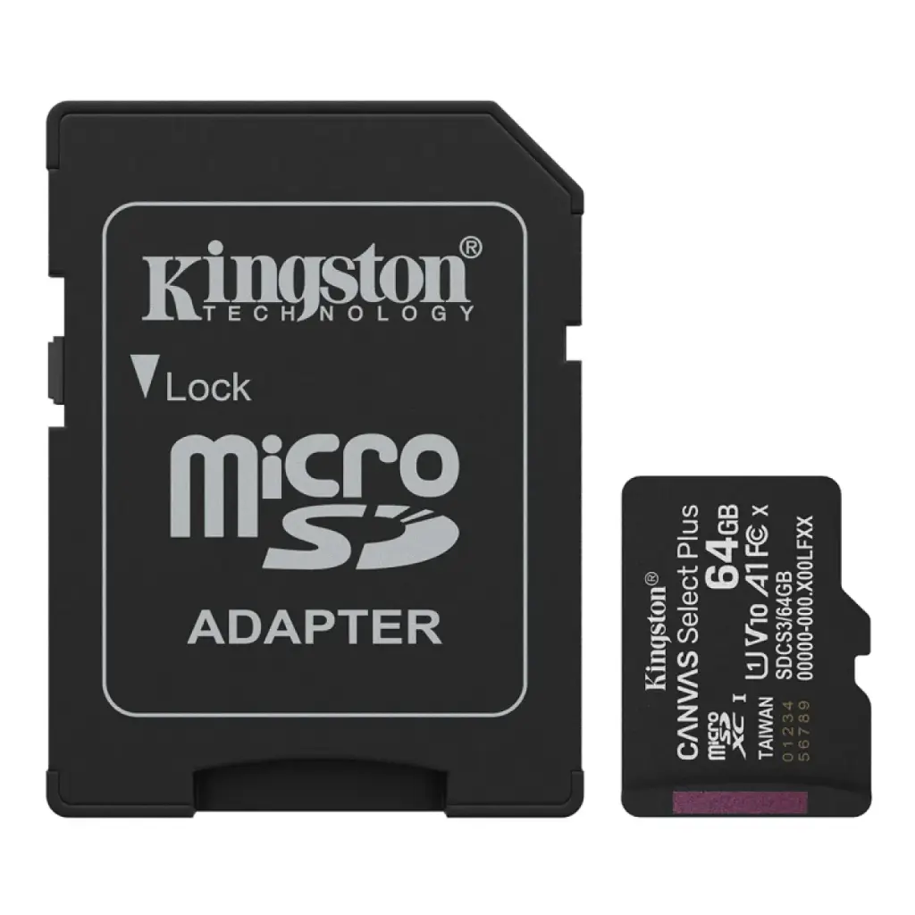 MEMORIA MICROSDXC 64GB KINGSTON SDCS3/64GB CLASE 10 CANVAS SELECT PLUS
