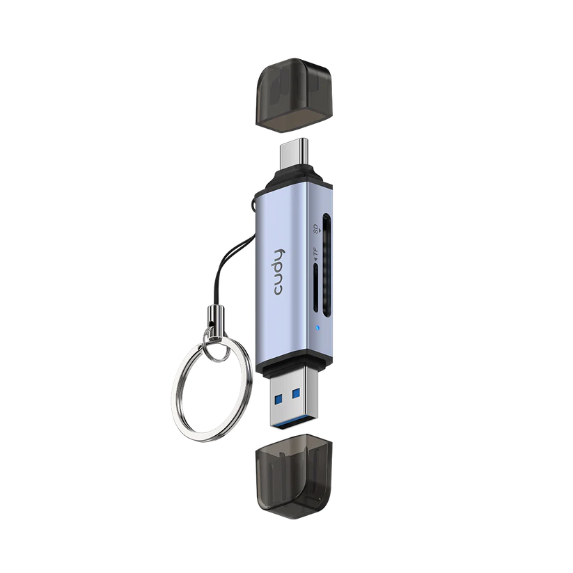 LECTOR DE TARJETA USB/USB-C A SD/TF CUDY UH200 2 EN 1