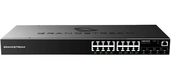 SWITCH GRANDSTREAM GWN7802P 16 PUERTOS POE GIGABIT CON 4 UP SFP+ RACK CAPA 2+ 240W