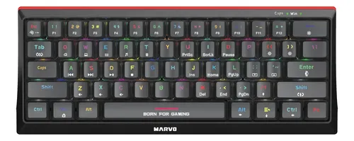 TECLADO MECANICO MARVO KG933G BK SAMBER 60% ESPAÑOL NEGRO SW-ROJO