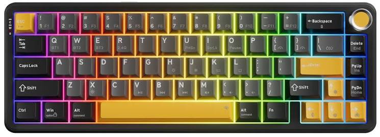 TECLADO MECANICO MARVO KG984W TITAN 65 65% INGLES NEGRO SW-AMARILLO