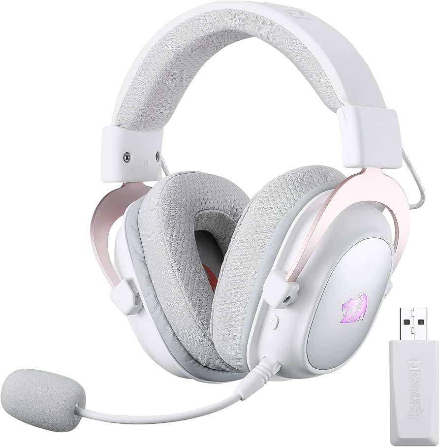 AUDIFONO CON MICROFONO GAMING REDRAGON ZEUS PRO H510W-PRO INALAMBRICO BLUETOOH BLANCO