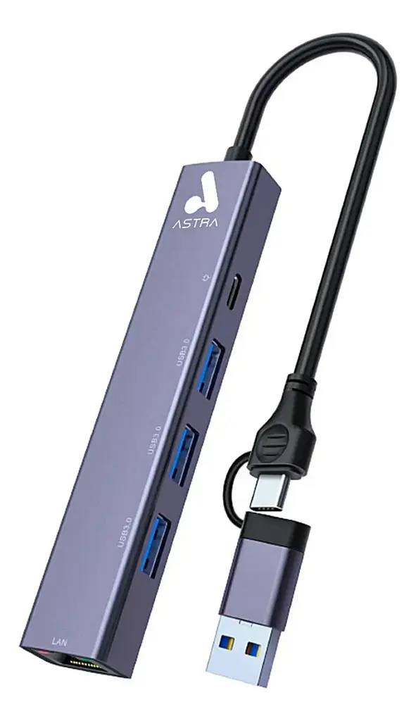 ADAPTADOR USB A RJ45 UNNO AD3007BK GIGABIT 10/100/1000 2 EN 1  (copia)