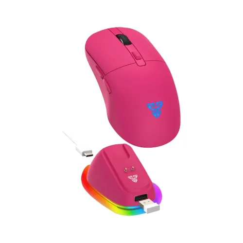 MOUSE GAMER FANTECH KANATA WG9RD PK RGB 12000 DPI INALAMBRICO ROSADO