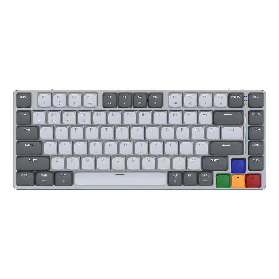TECLADO MECANICO FANTECH MAX FIT AIR83 MK915 GY 75% TRI-MODO INALAMBRICO / BT / CABLE GRIS SW-ROJO 