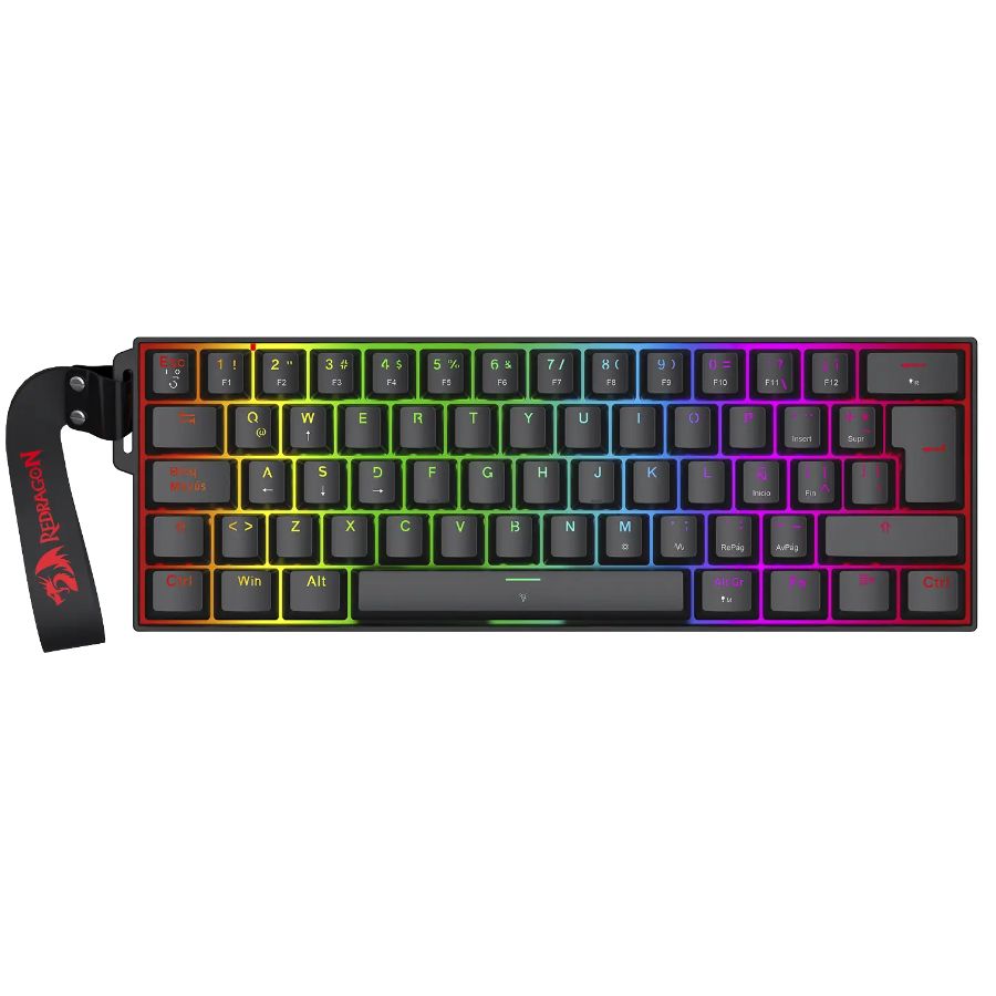 TECLADO MAGNETICO REDRAGON FIZZ K617RGB-MP 60% USB NEGRO
