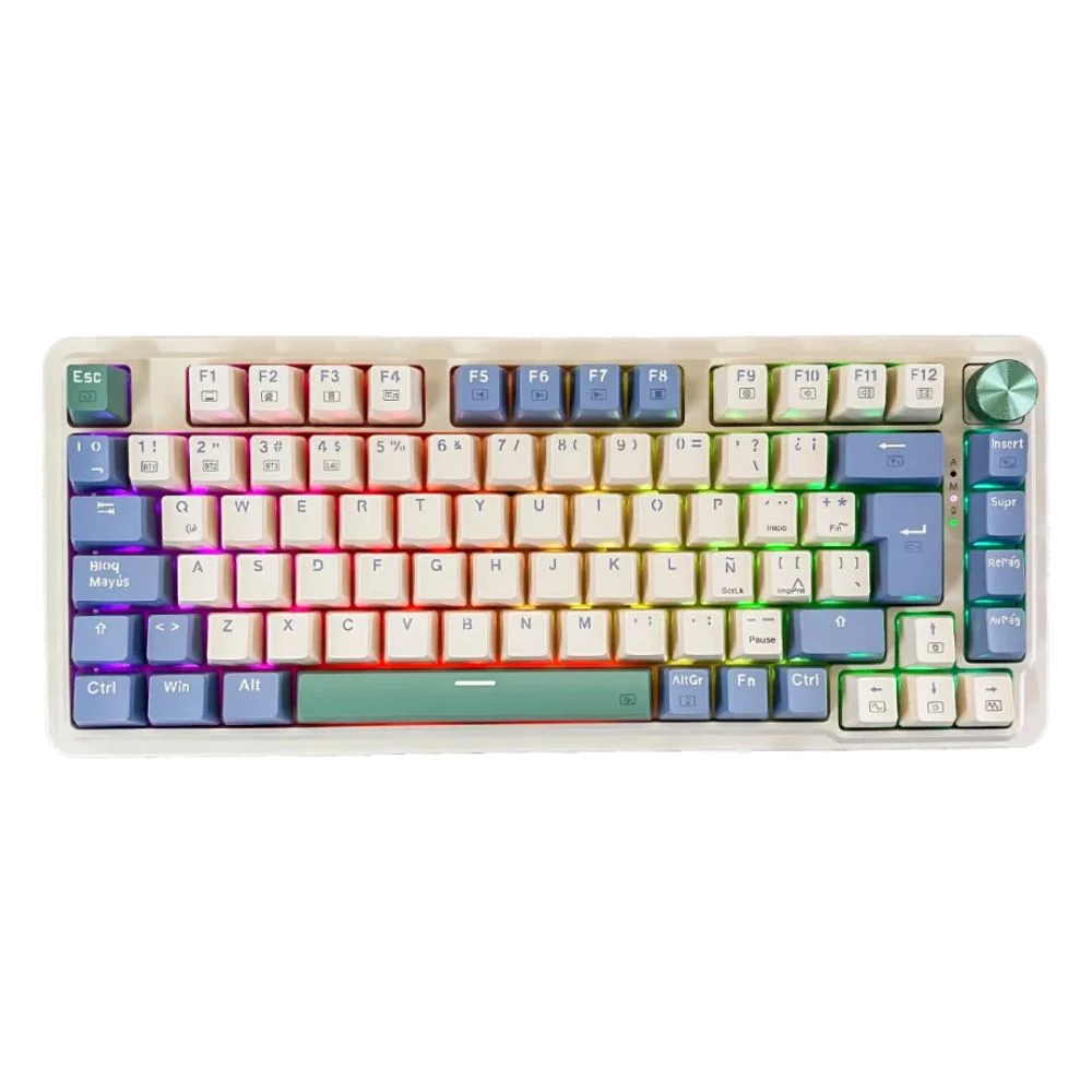 TECLADO MECANICO REDRAGON UCAL PRO K673CPG-RGB-PRO SP 75% INALAMBRICO TRI-MODO BLANCO/AZUL SW-ROJO