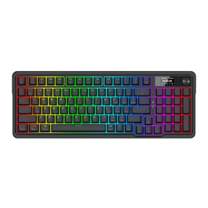 TECLADO MECANICO REDRAGON EISA K719RGB-PRO SP 100% TRI-MODO PANTALLA ESPAÑOL NEGRO