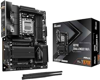TARJETA MADRE ASROCK X870 CHALLENGER WIFI ATX AM5 4XDDR5 NEGRA